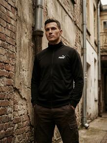 Puma Men's Sports Jackets Durable Versatile Waterproof Outdoor Camping Sports Black 682584-01 - Black White - View 8