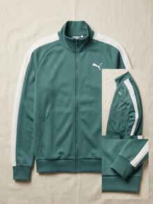 Puma جاكيتات رياضية Essentials T7 Poly للرجال باللون الأخضر - Emerald Ice - مشاهدة 5