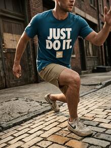 Nike تي شيرت رجالي Just Do It باللون الأزرق - الأزرق - مشاهدة 7