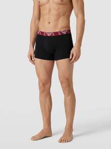 Emporio Armani Men's Trunks Versatile Comfortable Lightweight Weekend Training Daily EM000259-AF10778-M0035 - Red, black, white - View 1