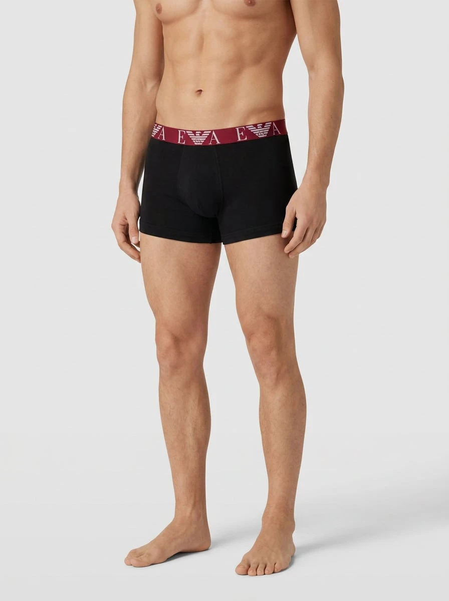 Emporio Armani Men's Trunks Versatile Comfortable Lightweight Weekend Training Daily EM000259-AF10778-M0035 - Red, black, white - View 1