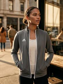 Adidas Sports Jackets Breathable Packable Lightweight Casual Weekend Commuting Grey H57527 - Grey - View 2