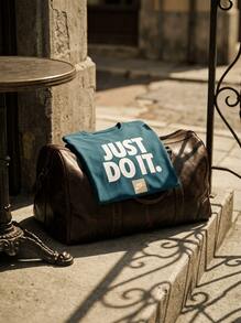 Nike تي شيرت رجالي Just Do It باللون الأزرق - الأزرق - مشاهدة 4