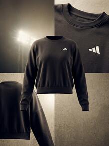 Adidas بلوزة رياضية نسائية أساسية باللون الأسود - الأسود - مشاهدة 5