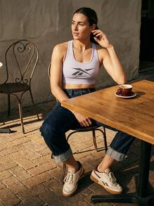 Reebok Sports Tees & Tanks Lightweight Easy To Match Moisture-Wicking Casual Outing Gym Purple HT6145 - 紫色 - 查看 3