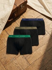 TOMMY HILFIGER UNDERWEAR Men's Trunks Durable Elastic Waist Classic Fit Weekend Training Daily UM0UM03890-0YY - Arm Grn/Prp Nvy/Nov Grn - View 6
