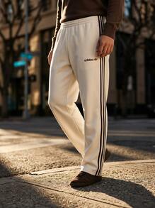 Adidas 80s Premium Men's Embossed 3-Stripes Track Pants Off White - 白色 - 查看 2
