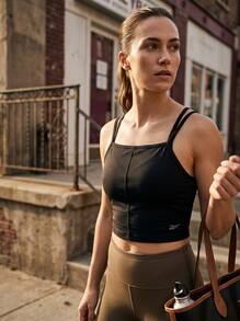 Reebok حمالة صدر رياضية نسائية Yoga RIB باللون الأسود - الأسود - مشاهدة 2