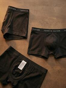 TOMMY HILFIGER UNDERWEAR Men's Trunks Elastic Waist Classic Fit Easy To Match Sports Office Weekend UM0UM02763-0SK - Black - View 4