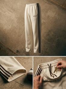 Adidas 80s Premium Men's Embossed 3-Stripes Track Pants Off White - 白色 - 查看 5