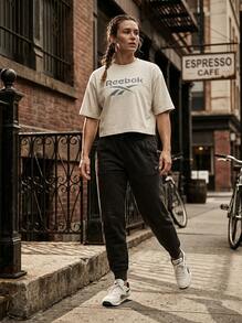 Reebok Sports Tees & Tanks Moisture-Wicking Breathable Classic Fit Travel Daily Weekend Beige IC8094 - White - View 5