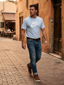 Nike Men's Sports Tees & Tanks Breathable Classic Fit Quick-Dry Sports Outdoor Training AR5004-057 - Baby Blue - View 4