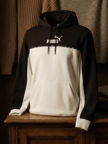 Puma هوديز رجالي أساسية بألوان أسود وأبيض - أبيض - مشاهدة 8
