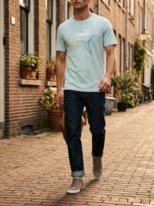 Puma Men's Sports Tees & Tanks Durable Comfortable Versatile Weekend Sports Outdoor Blue 694158-48 - Fresh Water - View 3