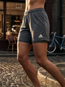 Adidas Sports Shorts Stretchy Easy To Match Elastic Waist Casual Running Beach Grey HH9995 - Grey - View 2