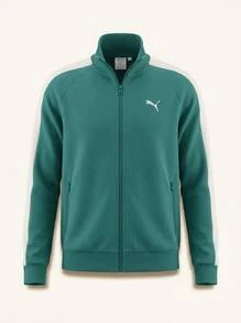 Puma جاكيتات رياضية Essentials T7 Poly للرجال باللون الأخضر - Emerald Ice - مشاهدة 3