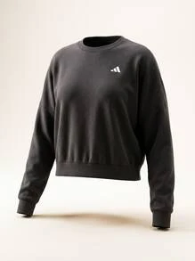 Adidas بلوزة رياضية نسائية أساسية باللون الأسود - الأسود - مشاهدة 3