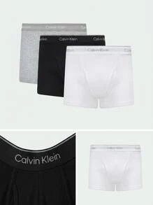 Calvin Klein CK UNDERWEAR Men's Trunks Breathable Skin-Friendly Versatile Training Daily Outdoor 000NB4002A-MP1 - Black, White, Grey Heather - View 5