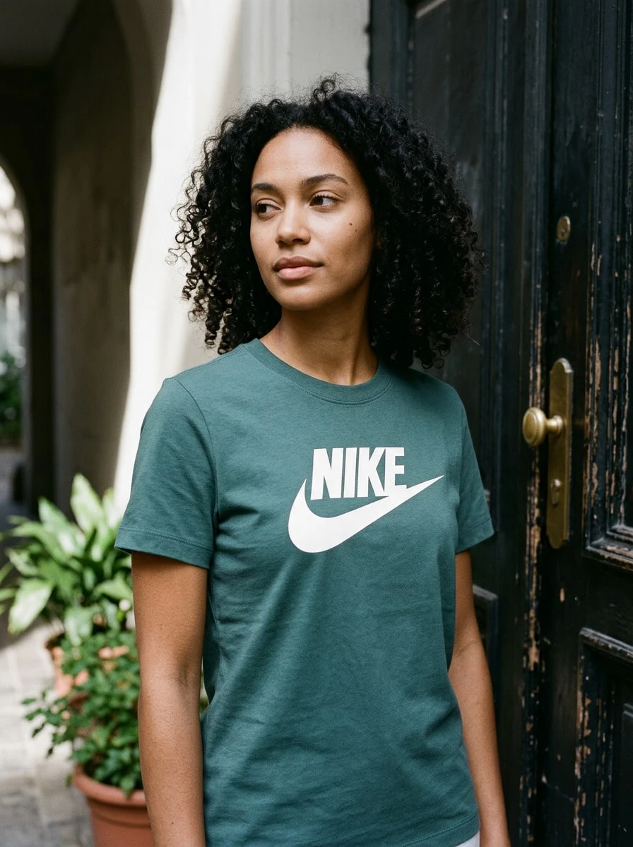 Nike تي شيرت نسائي أساسي أخضر - VINTAGE GREEN - مشاهدة 1