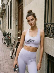 Reebok Sports Tees & Tanks Lightweight Easy To Match Moisture-Wicking Casual Outing Gym Purple HT6145 - 紫色 - 查看 1