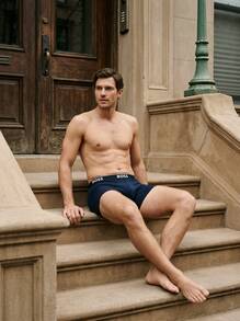 Hugo Boss Men's Breathable Skin-Friendly Versatile Travel Sports Office 50475282-282 - Dark Blue - View 1