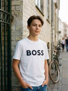 Hugo Boss Kids' Durable Comfortable Versatile Outdoor Training Vacation White J25P24-544 - White - View 1