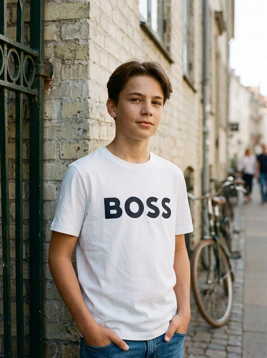 Hugo Boss Kids' Durable Comfortable Versatile Outdoor Training Vacation White J25P24-544 - White - View 1