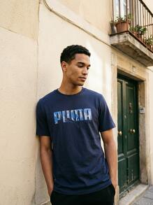 Puma تي شيرت أساسي للرجال باللون الأزرق الداكن - New Navy - مشاهدة 1