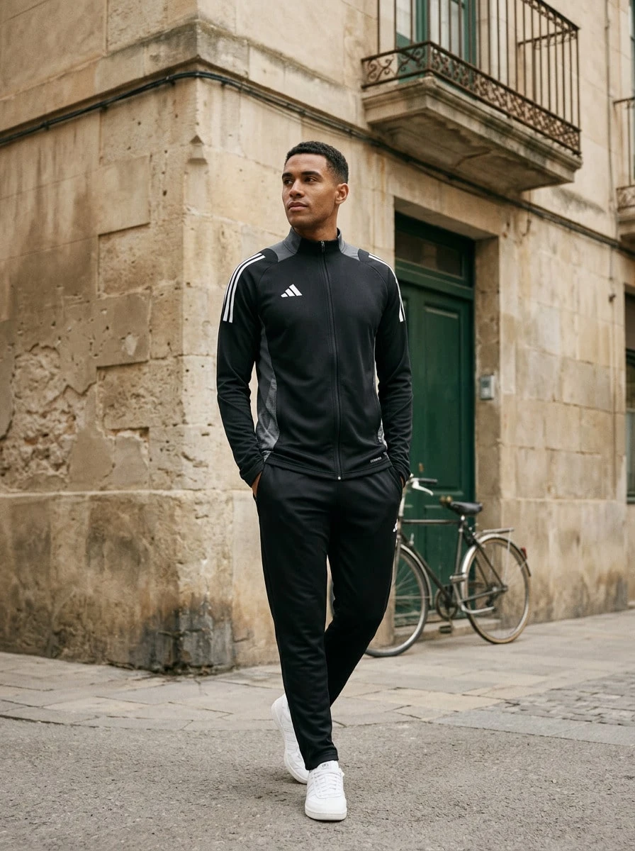 Adidas جاكيت تدريب المنافسة للرجال تيرو 24 باللون الأسود - الأسود - مشاهدة 1
