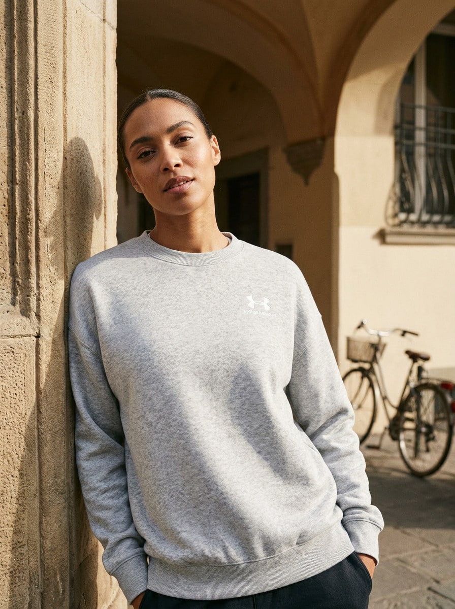 Under Armour بلوزات رياضية نسائية رمادية من آيكون - رمادي فاتح - مشاهدة 1