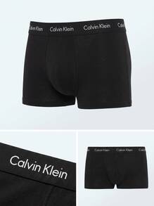 Calvin Klein Cotton Stretch Men's 5-Pack Low Rise Trunks All-Day Comfort Logo Detail 000NB2734A-XWB All-Day Wear Home Relaxation Beach Season Must-Have Cotton Elastane - Black W/ Black WB - View 7