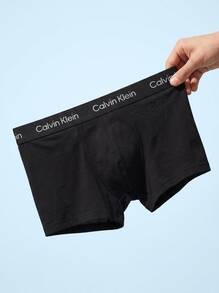 Calvin Klein Cotton Stretch Men's 5-Pack Low Rise Trunks All-Day Comfort Logo Detail 000NB2734A-XWB All-Day Wear Home Relaxation Beach Season Must-Have Cotton Elastane - Black W/ Black WB - View 4