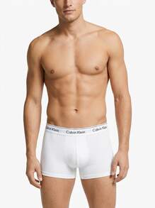 Calvin Klein 男士三件套字母图案平角内裤 - 白色 - 查看 5