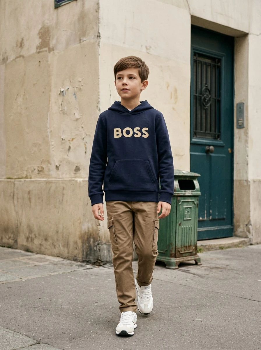 Hugo Boss Men's Cozy Breathable Easy To Match School Casual Home J52351-849 - Navy Blue - View 1