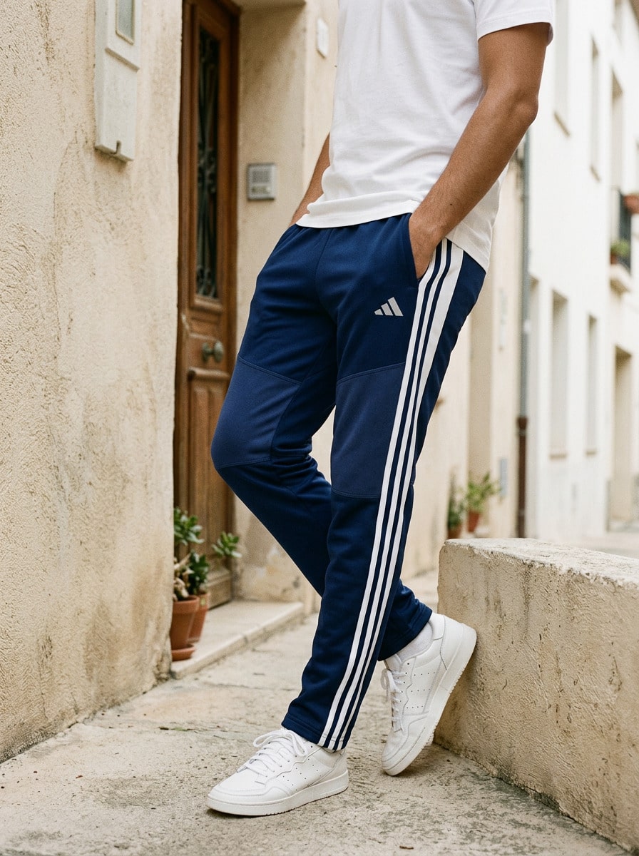 Adidas Men's Sports Pants Stretchy Quick-Dry Breathable Sports Office Weekend Blue IY0114 - Blue - View 1
