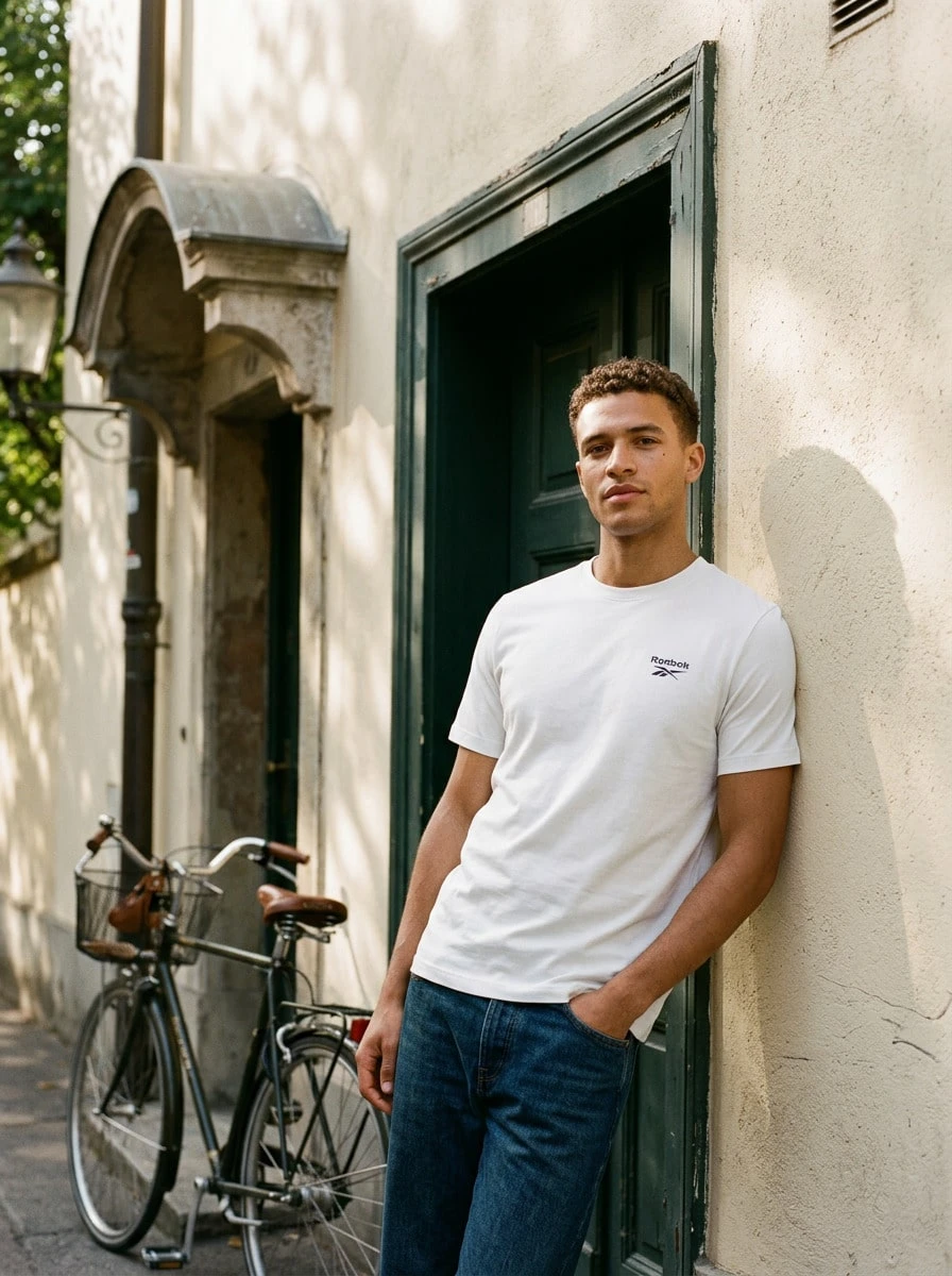 Reebok Men's Sports Tees & Tanks Breathable Classic Fit Quick-Dry Home Travel Daily White 100240911 - Weiss - Übersicht 1
