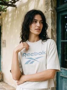 Reebok Sports Tees & Tanks Moisture-Wicking Breathable Classic Fit Travel Daily Weekend Beige IC8094 - White - View 1