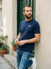 Reebok Men's Sports Tees & Tanks Durable Comfortable Versatile Outing Gym Home Navy 100240908 - Navy Blue - View 1