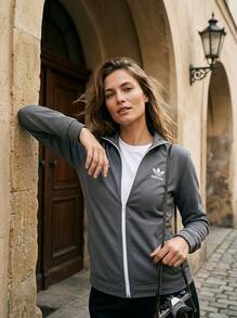Adidas Sports Jackets Breathable Packable Lightweight Casual Weekend Commuting Grey H57527 - Grey - View 1