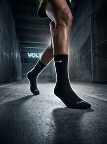 Nike Everyday Plus Unisex Cushioned Training Crew Socks Breathable SX6888-010 - Black - View 7