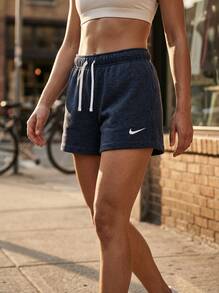 Nike Sports Shorts Easy To Match Elastic Waist Breathable Summer Gym Daily Navy IB1243-410 - Dark Blue - View 2