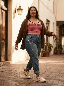 Reebok حمالة صدر نسائية وردية - وردي - مشاهدة 4