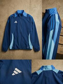 Adidas Men's Sports Jackets Stretchy Comfortable Durable Hiking Daily Training Blue IR7597 - Navy Blue - View 5