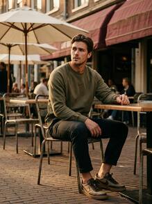 Nike كنزة رجالية بياقة دائرية من نوكتا باللون الأخضر - Cargo Khaki - مشاهدة 4