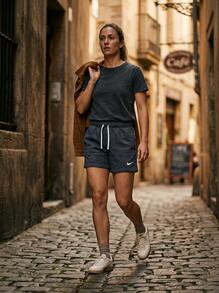 Nike Sports Shorts Easy To Match Elastic Waist Breathable Summer Gym Daily Navy IB1243-410 - Dark Blue - View 4