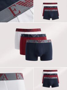 Men's Quick-Dry Breathable Skin-Friendly Office Weekend Training EM000259-AF10778-MB313 - Red and White and Navy Blue - 查看 6