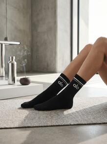 Alo Yoga 中性襪 透氣 百搭 柔軟 日常跑步用 黑色 A0480U-BLACK - 黑色 - 查看 4