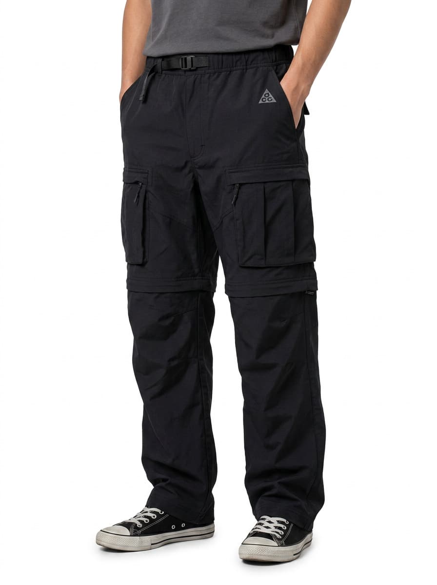 Nike 男款透氣舒適百搭日常健身長褲 黑色 DN3943-010 - 黑色/黑色/黑色/峰白 - 查看 1