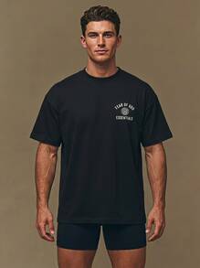FOG ESSENTIALS Men Sports Tee Daily Casual Black 125HO244190F - hitam - View 1