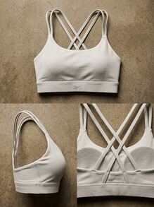 Reebok Women's Sports Bras Breathable Classic Fit Stretchy Training Gym Sports Purple HT2394 - 紫色 - 查看 5